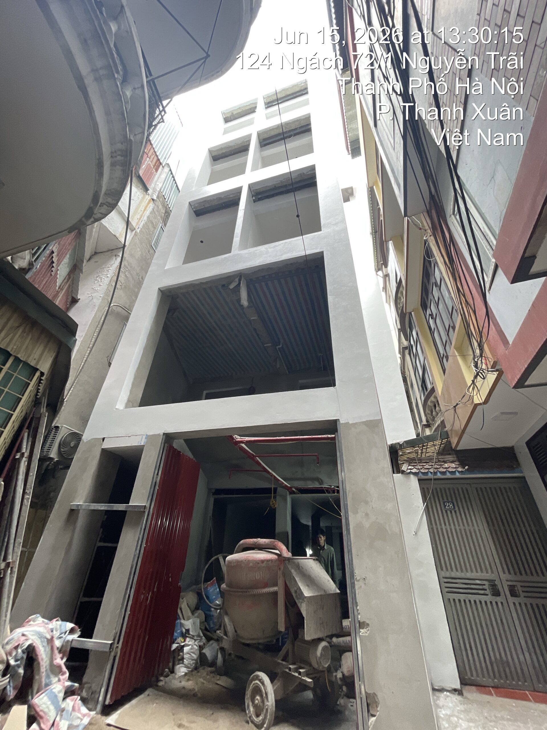 Công trình nhà dân có hố pit thang máy tại Nguyễn Trãi