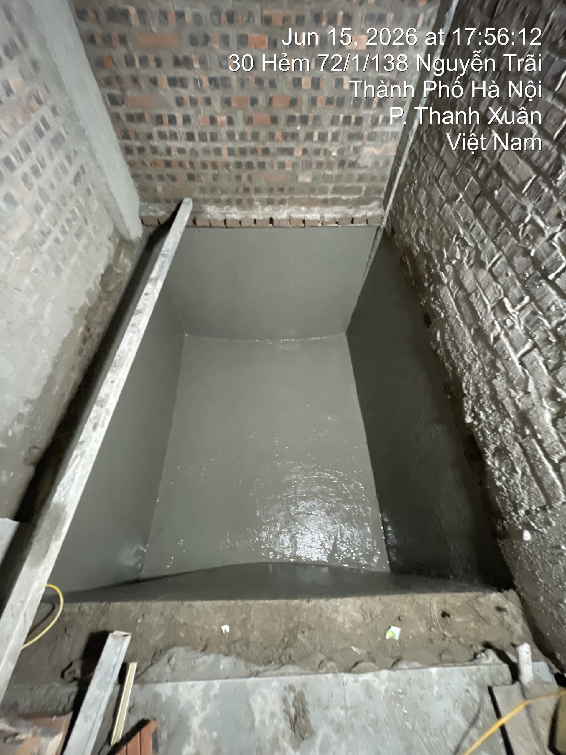 Thi công chống thấm hố pit thang máy bằng VNSEAL 702